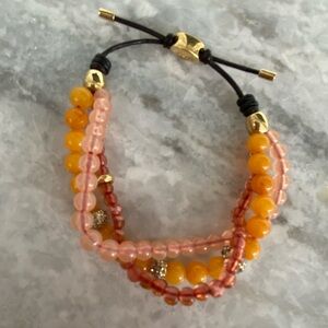 Upcycled preowned Fossil multi strand slide cord bracelet